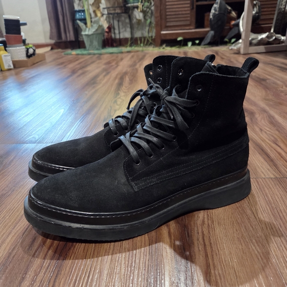 Aquatalia Men's Black Suede High-Top Boots - Picture 1 of 7